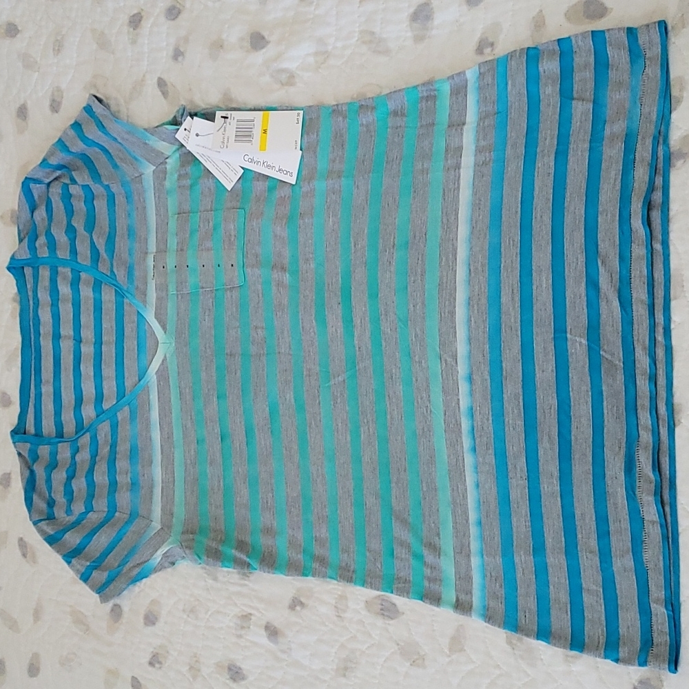 NEW Calvin Klein Jeans Stripped Tee Shirt